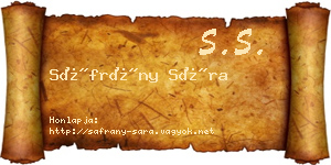Sáfrány Sára névjegykártya